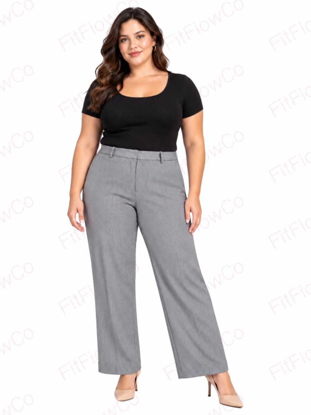 StreTahari Petite XL Black Ivory Micro Stripe tch Dress Pants NWT
